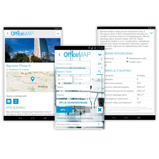 OfficeMAP - aplikacja mobilna dostępna na różne modele telefonów i tabletów