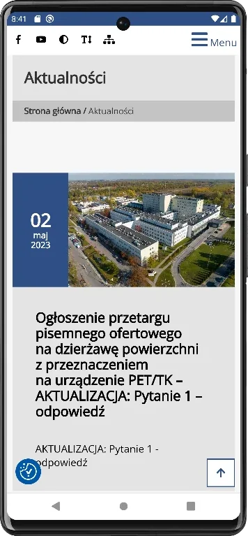 Strona internetowa Szpitala Wojewódzkiego im. Św. Łukasza w Tarnowie