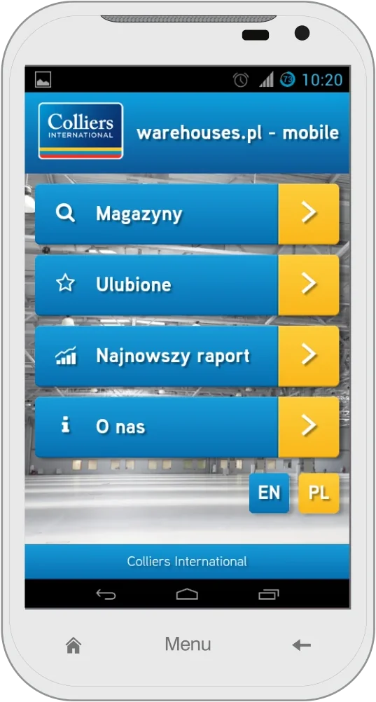 Aplikacja mobilna Warehouses dla Colliers International Poland